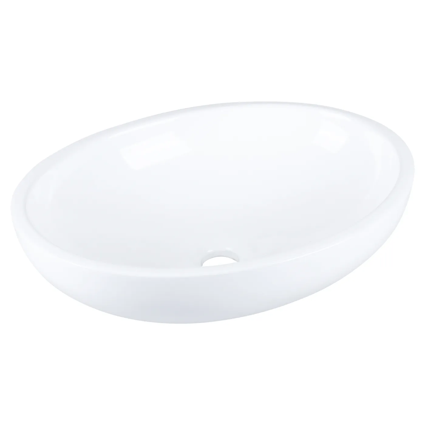 Differnz Dias Oval Ceramic Basin Gloss White 50cm - Image 2