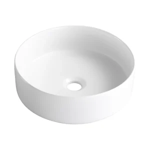 Sensea Studio Round Ceramic Basin Matt White 37cm