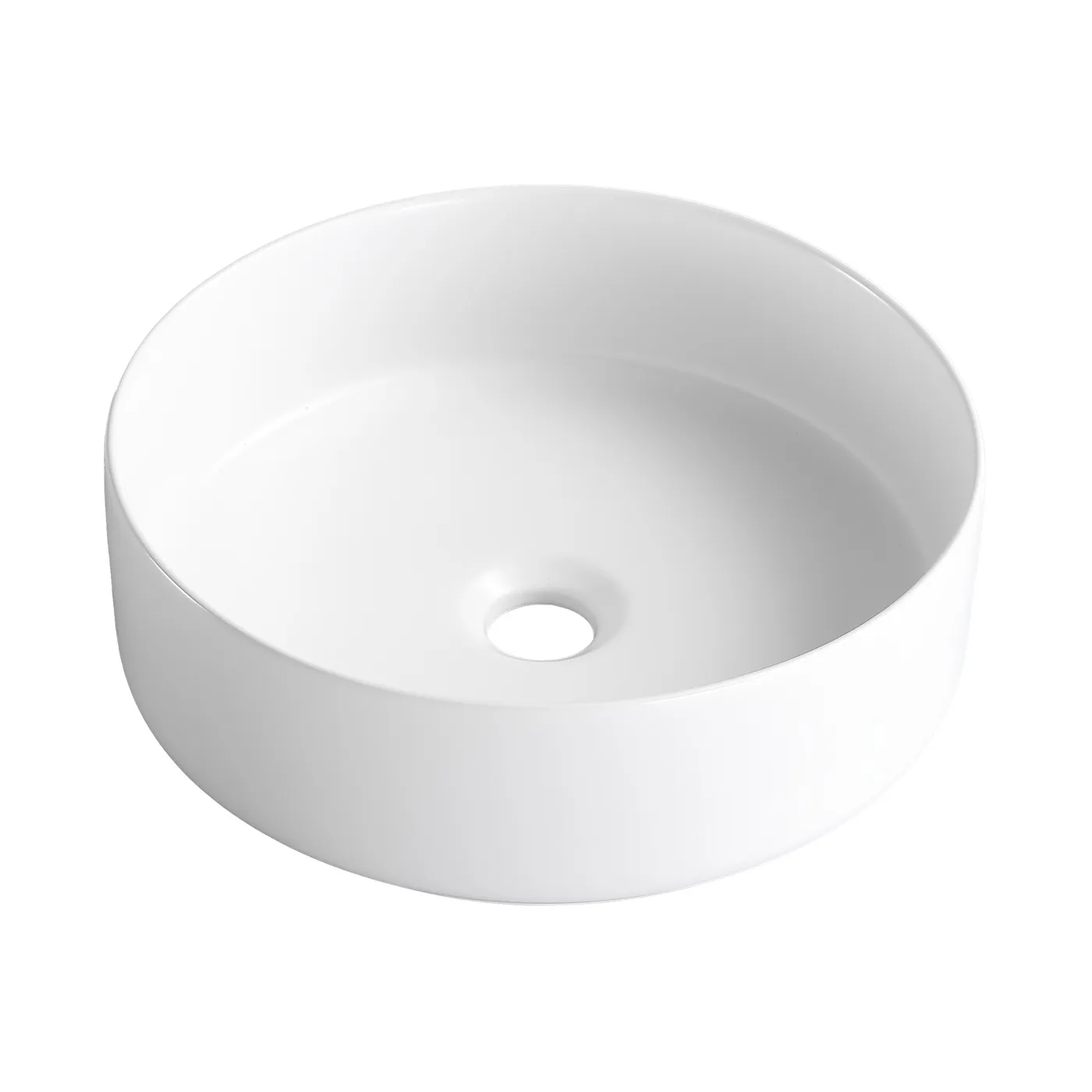 Sensea Studio Round Ceramic Basin Matt White 37cm