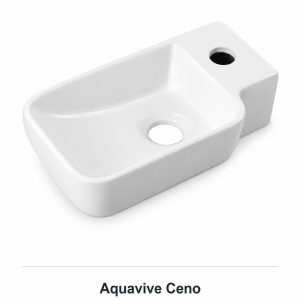 Aquavive Ceno white ceramic basin 19x38.5cm