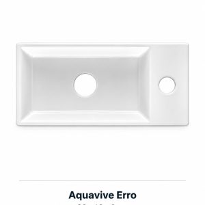 Aquavive Erro white ceramic basin 36x18cm