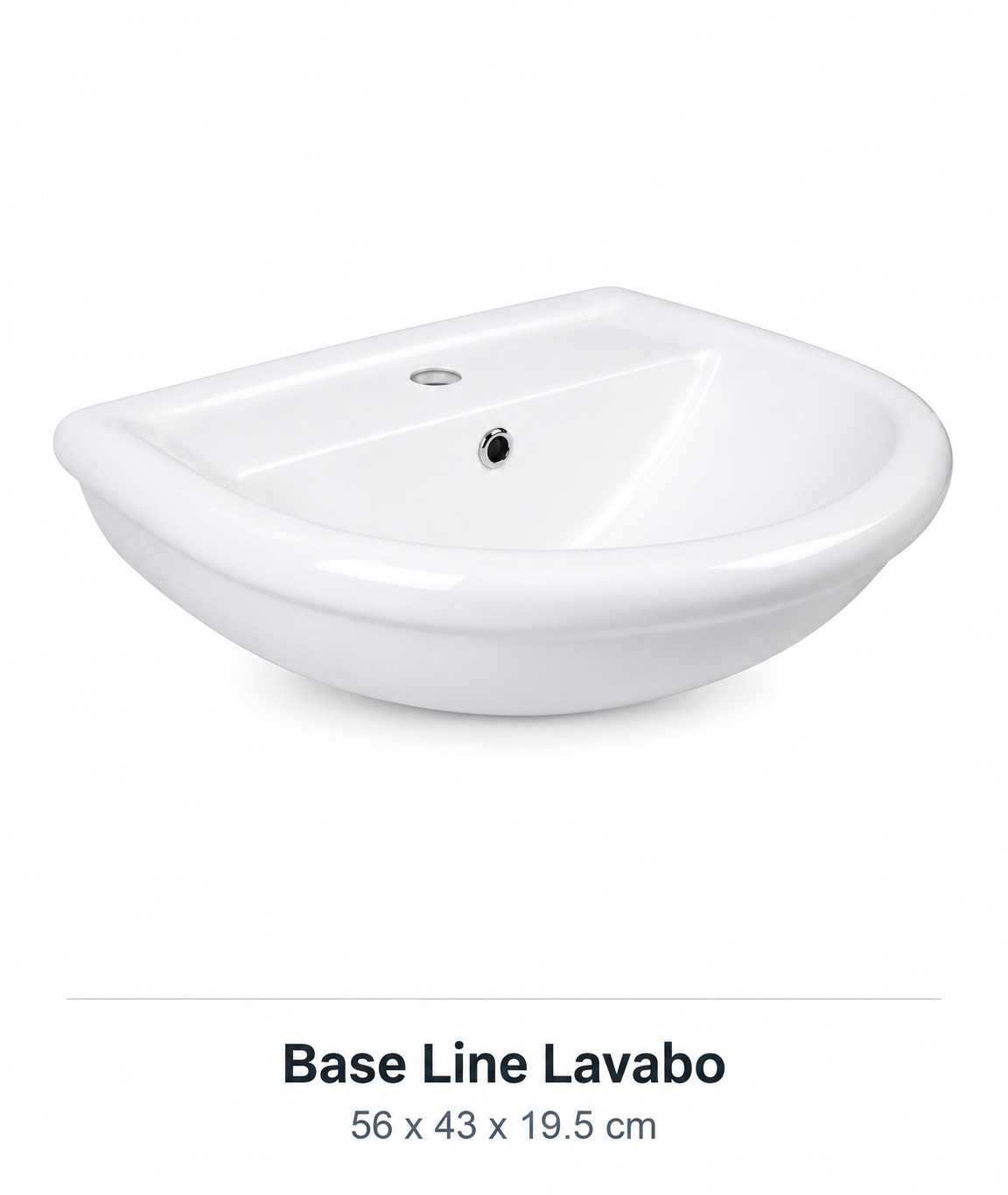 Baseline Lavabo white ceramic basin 56x43cm