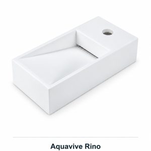 Aquavive Rino white solid surface basin 38x18cm