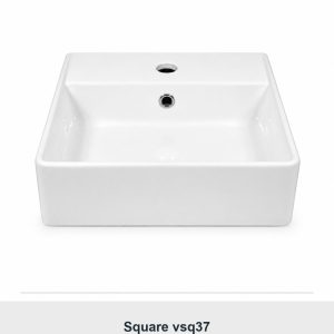 Sensea Square ceramic basin gloss white 37x42cm