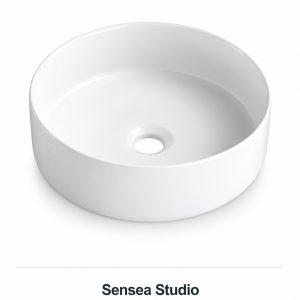 Sensea Studio round matt white ceramic basin 37cm