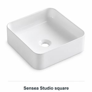 Sensea Studio square white ceramic basin 36cm
